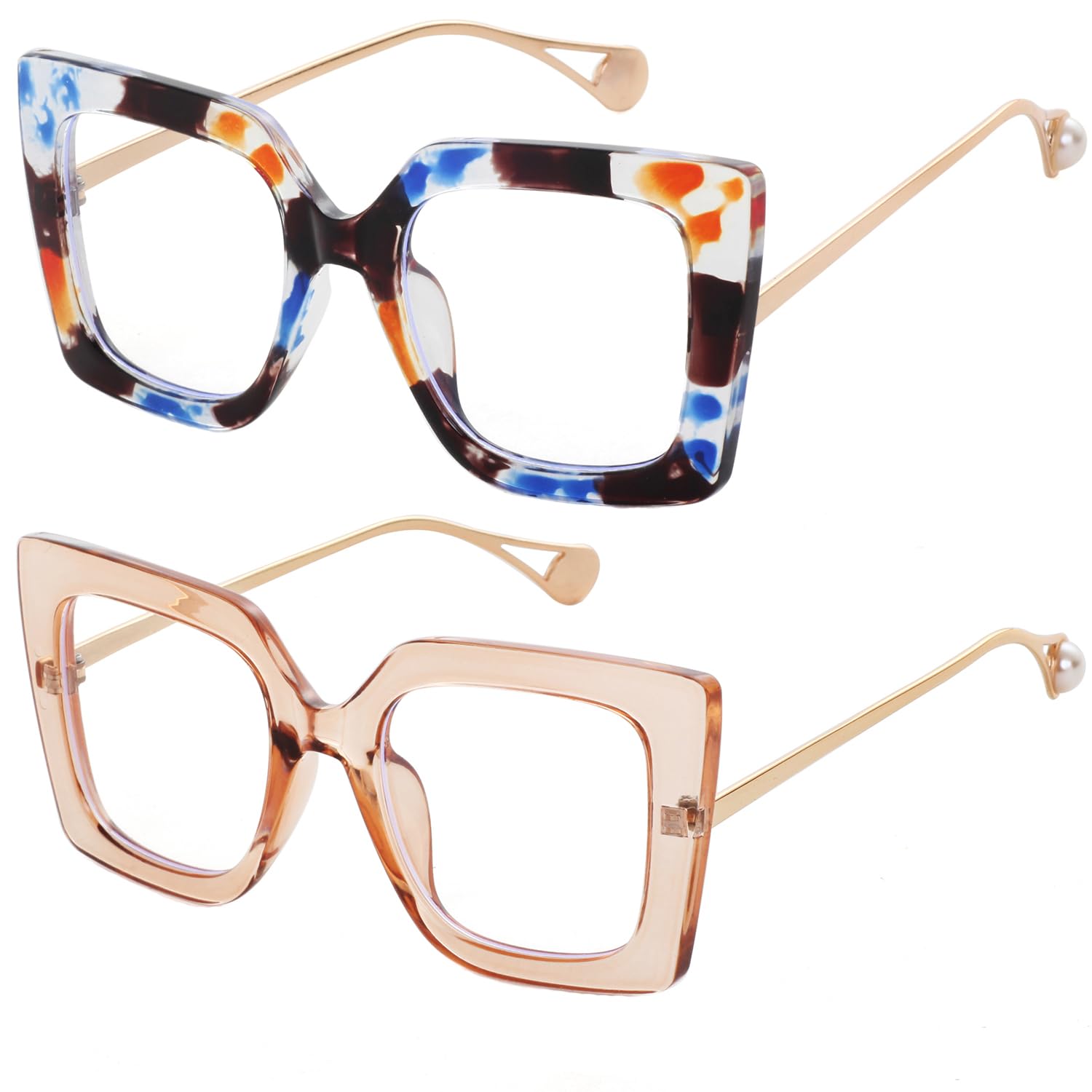 Teumire Oversized Square Blue Light Blocking Glasses for Women - AGB LuxeDrop